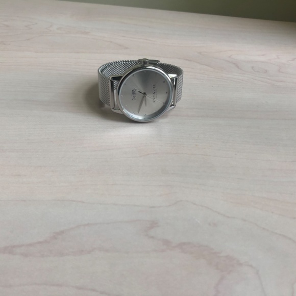 New Coach Stainless Steel Silvertone Mesh Watch main image 4